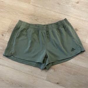 Adidas Aeroready Pacer 3 Stripes Woven Training Shorts, Olive Green, Women's  XL